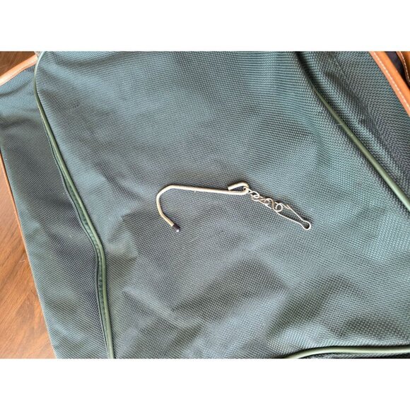 La Valege Garment Bag Luggage Leather Trimmed 22 x 22 Green - Picture 13 of 16